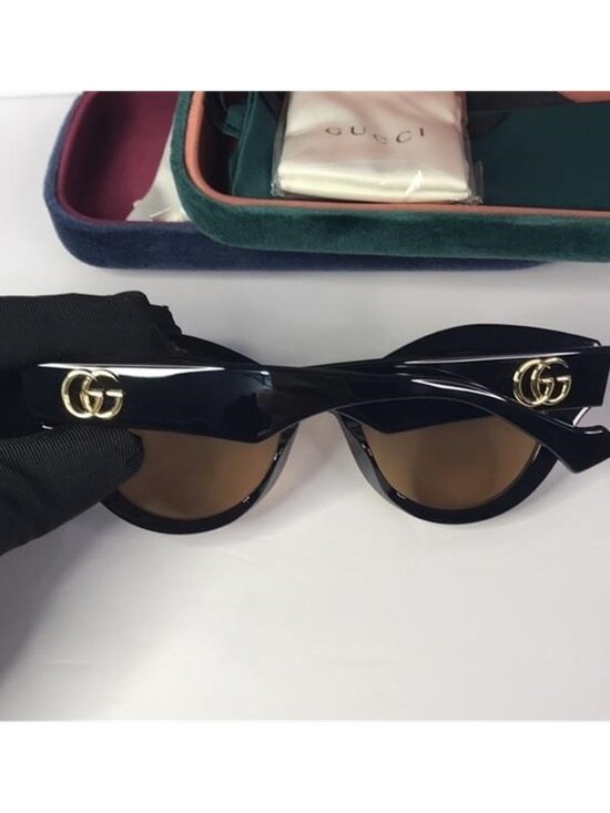 New ? Authentic Gucci Black/Brown GG0957S GG Cat Eye Sunglasses main image 10